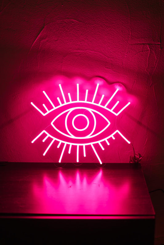 Néon LED en forme d'oeil stylisé par Lumen Visual