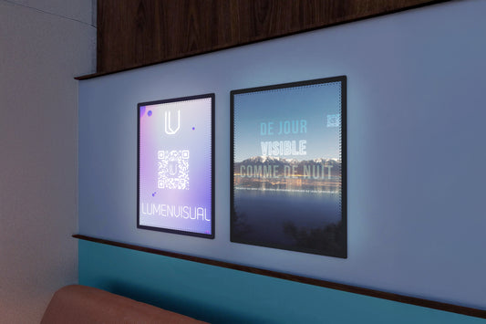 affiche lumineuse murale verticale et horizontale